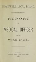 view [Report 1894] / Medical Officer of Health, Wombwell Local Board / U.D.C.