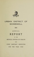 view [Report 1953] / Medical Officer of Health, Wombwell Local Board / U.D.C.