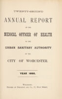 view [Report 1895] / Medical Officer of Health, Worcester City.