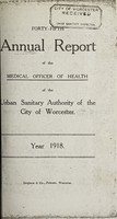 view [Report 1918] / Medical Officer of Health, Worcester City.