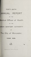 view [Report 1919] / Medical Officer of Health, Worcester City.