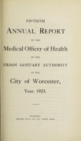 view [Report 1923] / Medical Officer of Health, Worcester City.