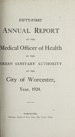 view [Report 1924] / Medical Officer of Health, Worcester City.