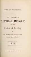 view [Report 1931] / Medical Officer of Health, Worcester City.