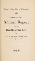 view [Report 1935] / Medical Officer of Health, Worcester City.