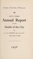 view [Report 1936] / Medical Officer of Health, Worcester City.