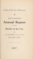 view [Report 1937] / Medical Officer of Health, Worcester City.