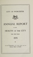 view [Report 1971] / Medical Officer of Health, Worcester City.