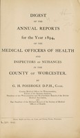 view [Digest - Report 1894] / Medical Officer of Health, Worcestershire / County of Worcester County Council.