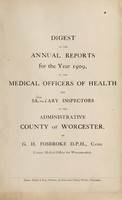 view [Report 1909] / Medical Officer of Health, Worcestershire / County of Worcester County Council.