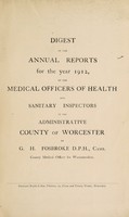 view [Report 1912] / Medical Officer of Health, Worcestershire / County of Worcester County Council.