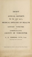 view [Report 1917] / Medical Officer of Health, Worcestershire / County of Worcester County Council.