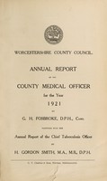 view [Report 1921] / Medical Officer of Health, Worcestershire / County of Worcester County Council.