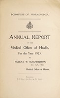 view [Report 1923] / Medical Officer of Health, Workington Borough.