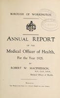 view [Report 1925] / Medical Officer of Health, Workington Borough.