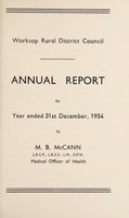 view [Report 1954] / Medical Officer of Health, Worksop R.D.C.