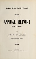 view [Report 1903] / Medical Officer of Health, Worksop U.D.C.