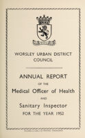 view [Report 1952] / Medical Officer of Health, Worsley U.D.C.