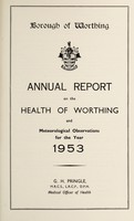 view [Report 1953] / Medical Officer of Health, Worthing Borough.