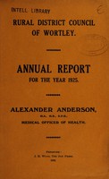 view [Report 1925] / Medical Officer of Health, Wortley R.D.C.