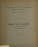 view Report and accounts for the year ended 31st December, 1931 / The Cassel Hospital for Functional Nervous Disorders.