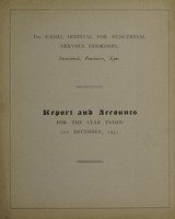 view Report and accounts for the year ended 31st December, 1932 / The Cassel Hospital for Functional Nervous Disorders.