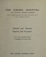 view Medical and general reports and accounts for the period 1st January to 4th July, 1948 : Ham Common, Richmond, Surrey / The Cassel Hospital for Functional Nervous Disorders.