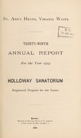 view Thirty-ninth annual report for the year 1924 : Holloway Sanatorium registered hospital for the insane.