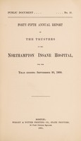 view Forty-fifth annual report of the Trustees of the Northampton Insane Hospital, for the year ending September 30, 1900.