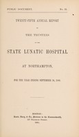 view Twenty-fifth annual report of the Trustees of the State Lunatic Hospital at Northampton, for the year ending September 30, 1880.