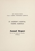 view Annual report for the year ending 31st December, 1952 / St. Andrew's Hospital, Thorpe, Norwich.