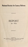 view Report for 1925 / National Society for Lunacy Reform.