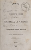 view The fifteenth report of the Committee of Visitors of the County Lunatic Asylum at Hanwell : January quarter session, 1860 / [Middlesex County Lunatic Asylum].