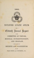 view Eleventh annual report of the Committee of Visitors, Medical Superintendent, and chaplain, with an account of receipts and expenditure, for the year ended 31st December, 1881 / Moulsford Lunatic Asylum.