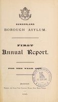 view First annual report : for the year 1895 / Sunderland Borough Asylum.