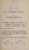 view [General report of the Royal Hospitals of Bridewell and Bethlem, and of King Edward's Schools, for the year ending 31st December, 1875 : printed for use of the governors / Bridewell Royal Hospital and Bethlem Royal Hospital].