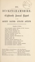 view Eighteenth annual report on the County Pauper Lunatic Asylum / Buckinghamshire County Pauper Lunatic Asylum.