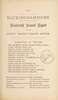 view Nineteenth annual report on the County Pauper Lunatic Asylum / Buckinghamshire County Pauper Lunatic Asylum.