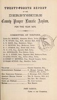 view Twenty-fourth report of the Derbyshire County Pauper Lunatic Asylum : for the year 1875.