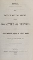 view The fourth annual report of the committee of visitors of the County Lunatic Asylum at Colney Hatch : January quarter session, 1855 / [Middlesex County Lunatic Asylum].