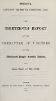 view The thirteenth report of the committee of visitors of the additional pauper lunatic asylum, and resolutions of the court / [Middlesex County Lunatic Asylum].