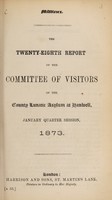 view The twenty-eighth report of the Committee of Visitors of the County Lunatic Asylum at Hanwell : January quarter session, 1873 / [Middlesex County Lunatic Asylum].