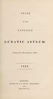 view State of the Lincoln Lunatic Asylum (instituted November 4, 1819) : [fourteenth report].