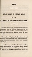 view The seventh report of the Lincoln Lunatic Asylum.