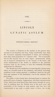 view State of the Lincoln Lunatic Asylum (instituted November 4, 1819) : [twenty-third report].