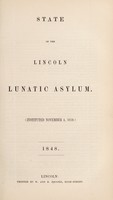 view State of the Lincoln Lunatic Asylum (instituted November 4, 1819) : [twenty-fourth report].