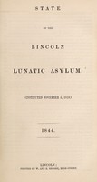 view State of the Lincoln Lunatic Asylum (instituted November 4, 1819) : [twentieth report].