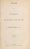 view State of the Lincoln Lunatic Asylum (instituted November 4, 1819) : [twenty-second report].