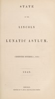 view State of the Lincoln Lunatic Asylum (instituted November 4, 1819) : [twenty-fifth report].