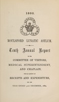 view Tenth annual report of the Committee of Visitors, Medical Superintendent, and chaplain, with an account of receipts and expenditure, for the year ended 31st December, 1880 / Moulsford Lunatic Asylum.